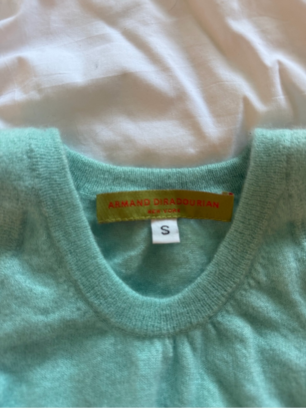 Armand Diradourian Teal 100% Cashmere Sweater Tank